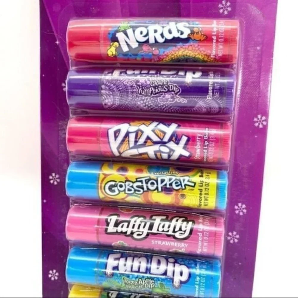 Candy Shop 8 Piece Flavored Lip Balm Set Nerds, SweeTarts, Laffy Taffy